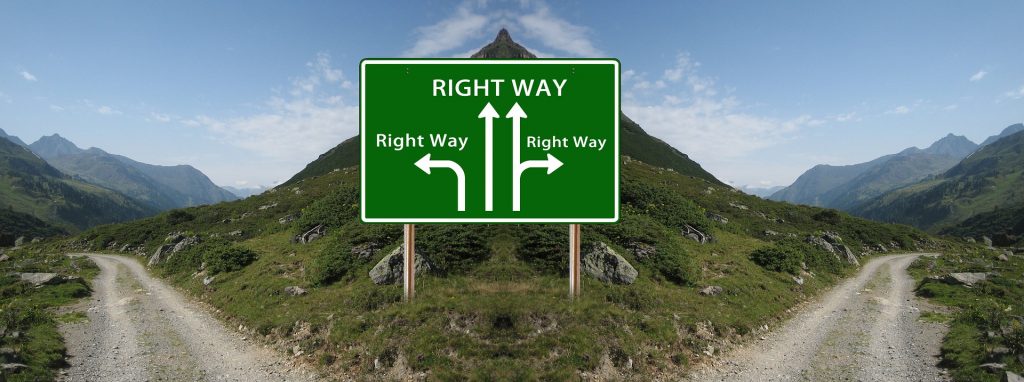 Sign: which decision is the right way