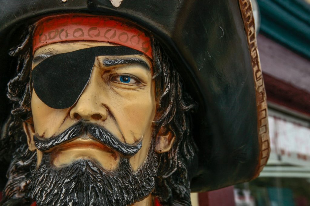Close up picture of pirate face